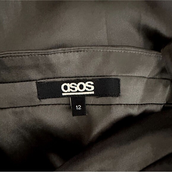 Asos Satin Sequin Netting Bustier Dress Gray Silver UK 12 US 8 bv - Picture 9 of 11